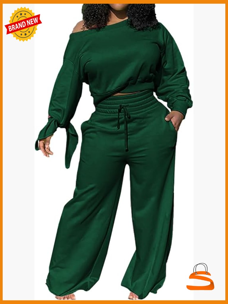 Women's Lounge Set 2 Piece Sweatsuit Wide Leg Pants Joggers
